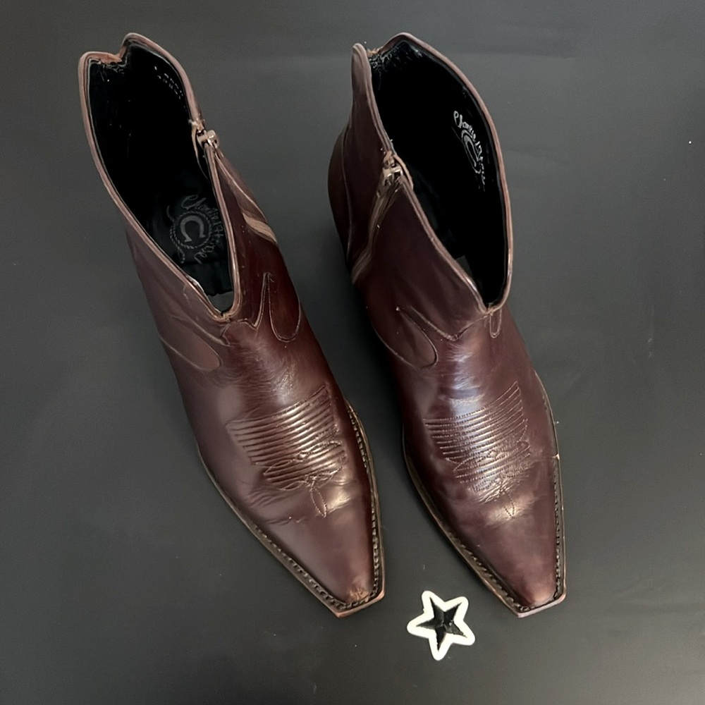 Charlie Horse (Brazilian) Leather Zip-Up Cowboy Ankle Boot (#I 6500/43291 1040)